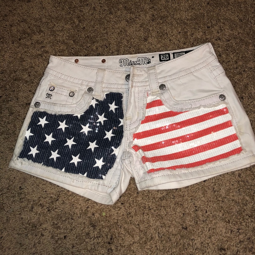 MissMe American flag denim shorts